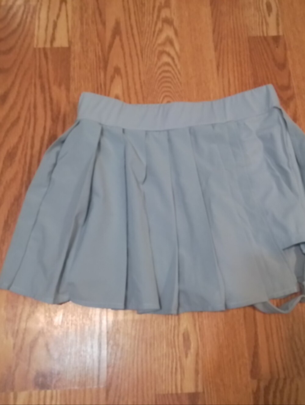 Light Blue Pleated Mini Skort with Buckle Detail XS Preowned